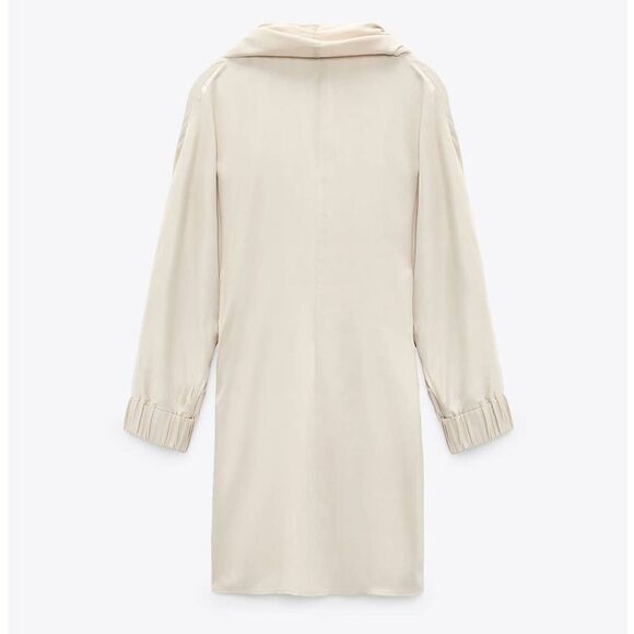 ZARA SATIN EFFECT LONG TUNIC BLOUSE - Picture 2 of 8